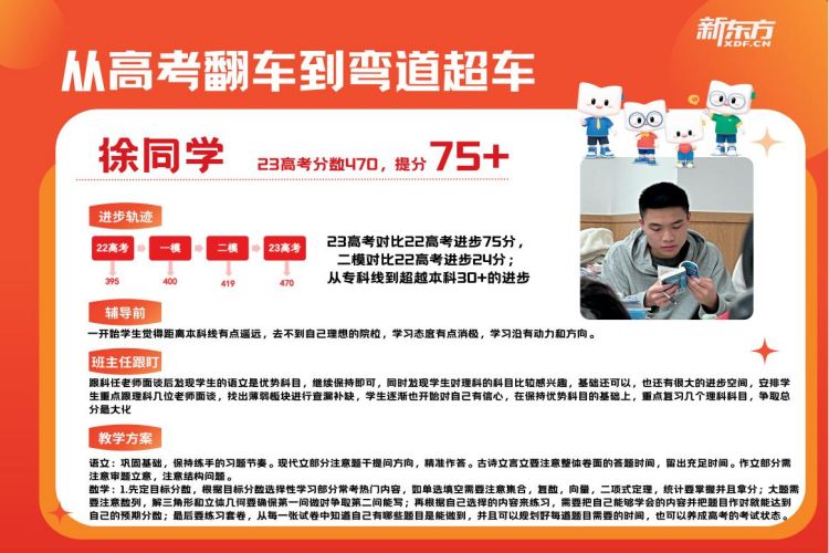 广州新东方培训学校23届高考全日制优秀学员